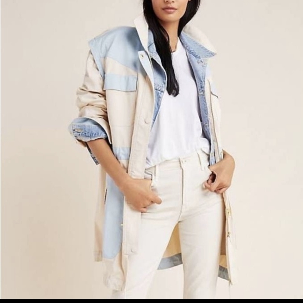 Anthropologie Catelyn color blocked utility jacket size xs